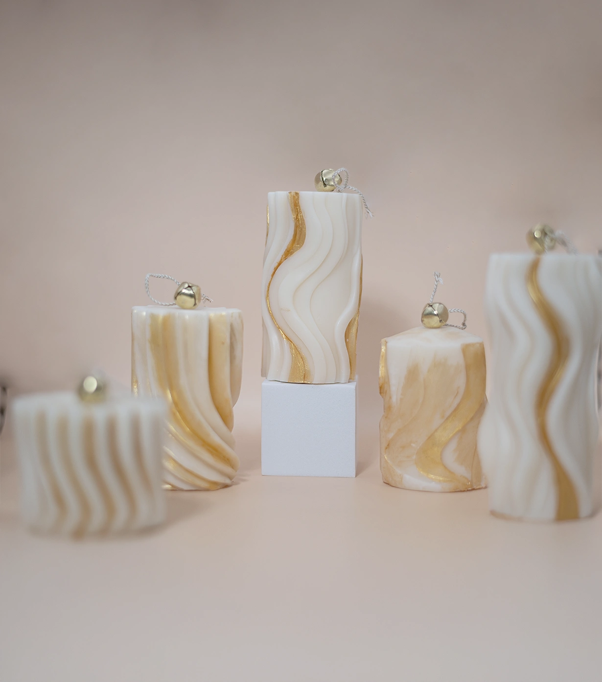 Wavy pillar candles (Small) - Image 2