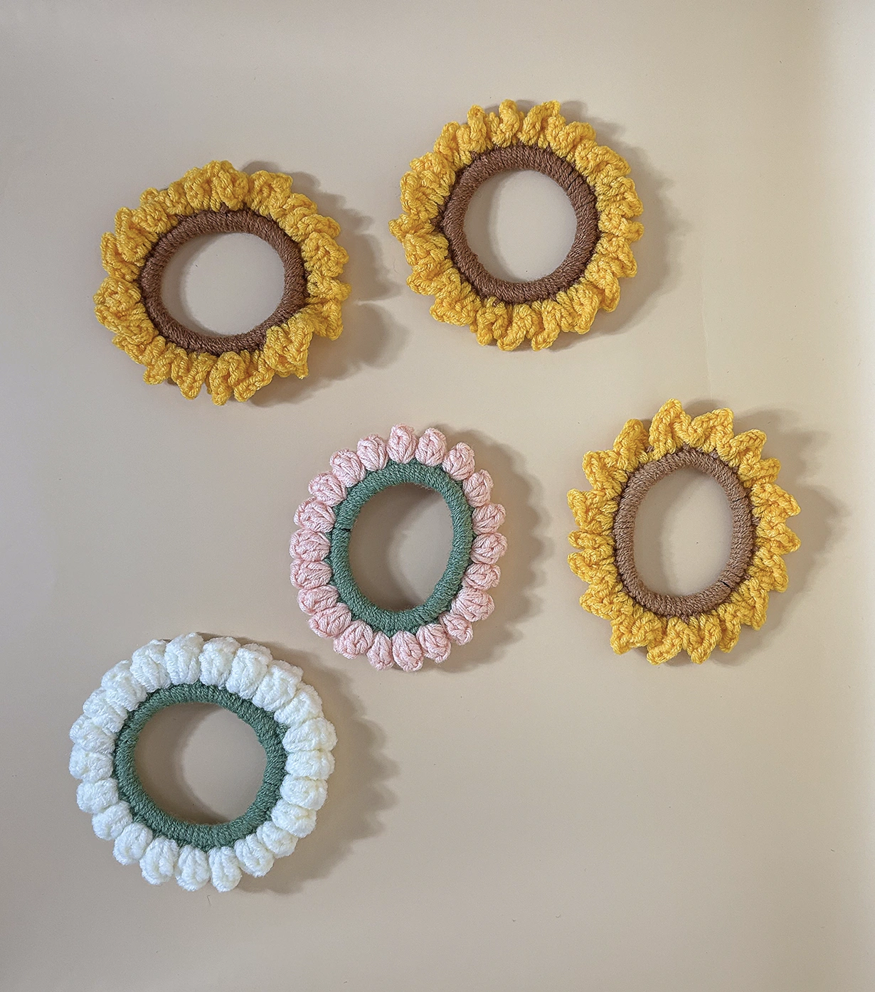 Sunflower rubber bands